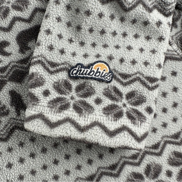 Chubbies Mens Small Gray Black Nordic Bear Hug Fleece 1/4 Zip Pullover Sweater - Picture 6 of 9